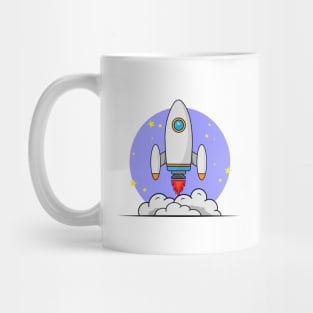 Rocket Launching Cartoon Mug